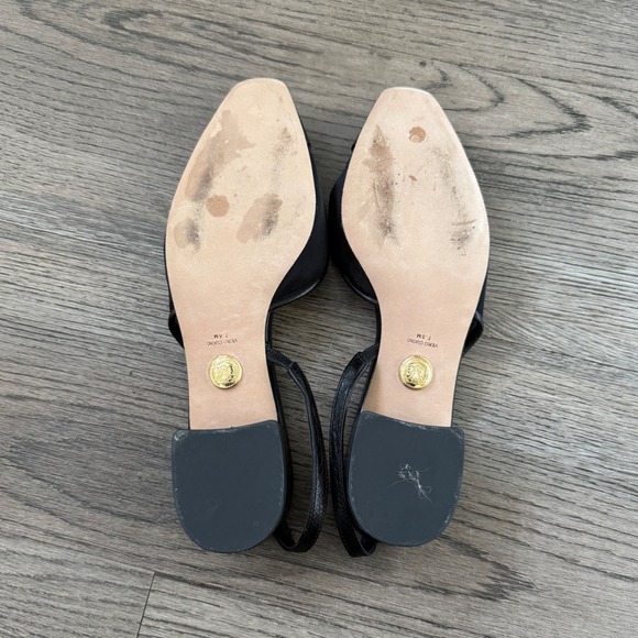 Veronica Beard Cecile Black Mesh Cap Toe Slingback Block Heels Women Size 7.5 - Picture 7 of 8